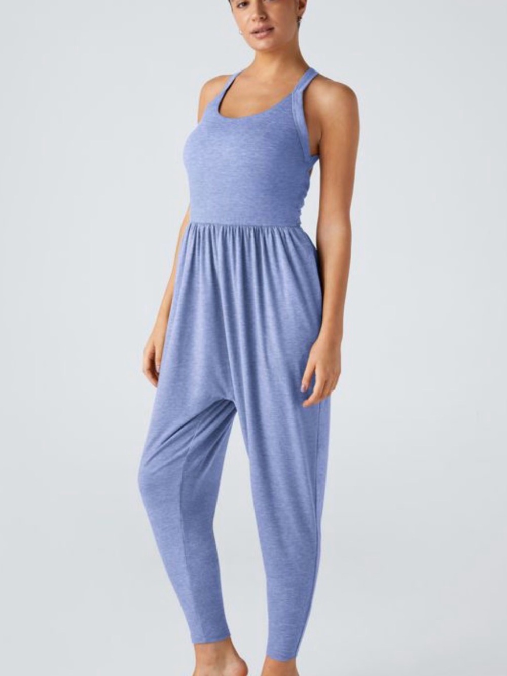 HALARA Periwinkle Racerback Harem Jumpsuit